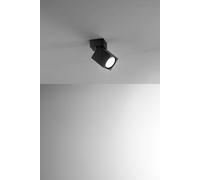 Faretto Connect quadrato in alluminio colore nero attacco GU10 orientabile 6x6cm