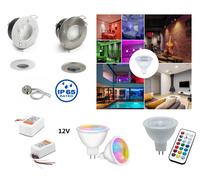 Faretto Cromoterapia incasso LED RGB 3W 12V LUCE BIANCA impermeabile IP65 doccia [EEK: A+]