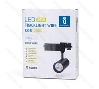 Faretto da binario LED quadrifase nero 20W
