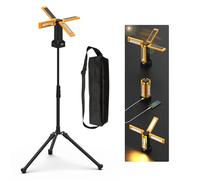 Faretto da Cantiere LED Ricaricabile Solare con Treppiede, Batteria da 13200 mAh, Faretti da Cantiere con Luminosità da 8000 Lumen, Adatto a Cantieri, Campeggio All'aperto, Garage e Studio