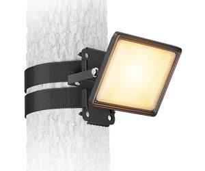 Faretto da giardino a LED FLIN con fissaggio a cinghia per spina esterna nero