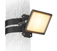 Faretto da giardino a LED FLIN con fissaggio a cinghia per spina esterna nero