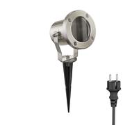 ledscom.de Faretto da giardino a LED MIBU con picchetto a terra per esterni, acciaio inossidabile, senza lampadina