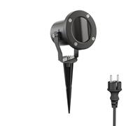 ledscom.de Faretto da giardino a LED MIBU nero con picchetto a terra per esterni, acciaio inossidabile, senza lampadina