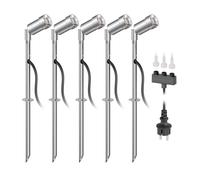 ledscom.de Faretto da giardino a LED Spico con picchetto a terra per esterni IP44 105lm ciascuno bianco caldo set da 5
