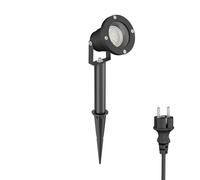Faretto da giardino con picchetto a terra DUK per esterni alluminio nero incl. [EEK: E]