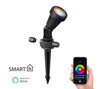 Faretto da giardino con picchetto a terra PIRK per esterni IP44 nero incl. Smart [EEK: F]