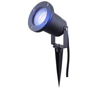 Faretto da giardino con picchetto da terra illuminazione segnapasso grigio esterno elettrico lampada da telecomando dimmerabile, vetro IP65, 1x LED RGB 3,5W 290lm bianco caldo, DxH 9,8x32,5 cm