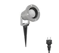 Faretto da giardino DUK con picchetto a terra per esterni IP65 spina grigia