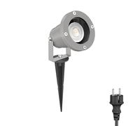 Faretto da giardino DUK con picchetto a terra per esterni IP65 spina grigia