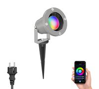 Faretto da giardino DUK con picchetto a terra per esterni IP65 spina grigia [EEK: F]