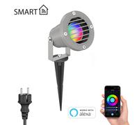 Faretto da giardino DUK Grid con picchetto a terra per esterni grigio IP65 in