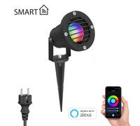 Faretto da giardino DUK Grid con picchetto a terra per esterni nero IP65 in