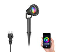 Faretto da giardino DUK nero con picchetto a terra per esterni in alluminio IP65 [EEK: F]