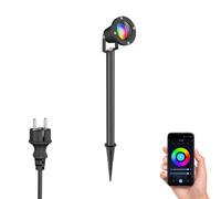 Faretto da giardino DUK nero con picchetto a terra per esterni in alluminio IP65