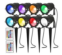 Faretto da giardino esterno 350 lm, illuminazione a paletto, illuminazione a LED da esterno, 5 W, 12 V, 24 V, impermeabile IP66, per vialetto, prato, patio, giardino, bianco caldo (multi-color,8)