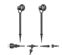 Faretto da giardino KUK con picchetto a terra per esterni in acciaio inox nero