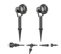 Faretto da giardino KUK con picchetto a terra per esterni in acciaio inox nero
