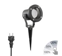 ledscom.de Faretto da giardino a terra MIBU per esterni, acciaio inox nero Lampada LED GU10 a 3 fasi dimmerabile bianco W 609lm
