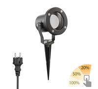 ledscom.de Faretto da giardino a terra MIBU per esterni, acciaio inox nero Lampada LED GU10 a 3 fasi dimmerabile bianco caldo W 500lm
