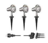 Faretto da giardino MUK con picchetto a terra per esterni in acciaio inox 19,38W [EEK: F]