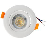 Faretto da incasso a LED 5W, orientabile, 1 pezzo, colore luce regolabile, 5W, 3000K, 4000K, 6500K, luce piatta, 36 CCT, 230V, Ø 72 mm, corpo bianco