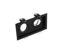 Faretto da incasso a LED angolare, colore nero opaco, 2 luci, orientabile, 17,2 x 9,2 cm