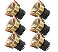 Faretto da Incasso a LED da 6 Pezzi, ano reabile 15°, faretto Interamente in Rame, paraluce, faretto retrofit a o oculare, Luce con Foro in Ottone Incorporato, Semplice Installazione retrof