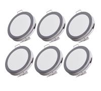 Faretto da incasso a LED da soffitto lampada da cucina faretto da incasso cromato plafoniera rotonda, 6W 500lm bianco caldo, PxH 8,5x1,5 cm, set da 6