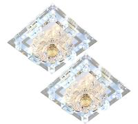 Faretto da incasso a LED in cristallo quadrato da 2 pezzi 12W / 20W Faretto da incasso retrofit a luce diurna 3000K / 4000K / 6000K Lampada da soffitto a LED moderna in cristallo selezionabile
