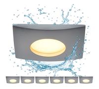 Faretto da incasso a LED Lampada da soffitto Faretto da incasso dimmerabile tramite interruttore Luce da incasso, bianco, alluminio, 5,5W 350lm bianco caldo, LxLxH 8x8x3 cm, set da 6