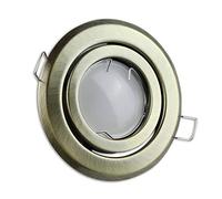 Faretto da incasso a LED ottone rotondo 5 watt bianco caldo GU10 230V - luce da incasso orientabile 80-85mm foro per trapano - faretto da incasso a soffitto faretto da incasso a