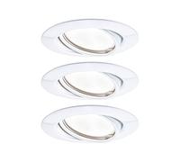 Faretto da incasso a LED Paulmann Base 3x5 W GU10 3000 K Bianco/Metallo | Set di 3 lampade da incasso orientabili, Temperatura del colore 3000K, per collegamento diretto a 230V, luce Bianco caldo