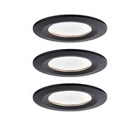 Faretto da incasso a LED Paulmann Nova 3x6W 2700K Nero opaco | Set composto da 3 lampade, dimmerabili con un normale interruttore, IP44, luce Bianco caldo