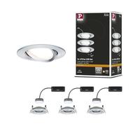Paulmann Nova Plus Lampada da incasso a soffitto LED, alluminio trasformato, Set da 3, IP23