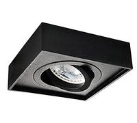 Faretto da incasso a soffitto, quadrato, nero, per LED/alogeno