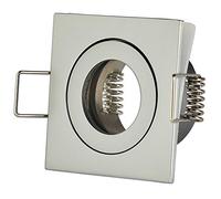 Faretto da incasso cornice Argento quadrata IP - 44 per bagno ed esterno - area - cornice da incasso per lampadine GU11 MR11 35mm - 40mm foro foro da trapano bagno da incasso - faretto spot