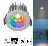 Faretto da incasso IP65 tondo LED 10W RGB multicolore 24V luce pensilina tettoia