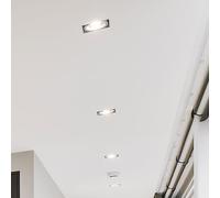 Faretto Da Incasso Lampada Da Bagno LED IP44 Plafoniera Argento Quadrata