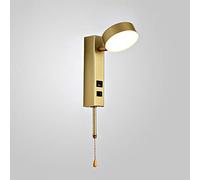 Faretto da Interno/Esterno, Applique Moderna con Interruttore a Cordicella,Da da Parete con Porta Usb,Da da Parete Regolabile per Comodino,Da da Parete Tricolore con Paralume in Acrilico per Soggiorno