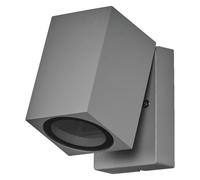 Faretto da Muro Alluminio Orientabile IP44 GU10 Argento Osram H:9.3 CM Spot