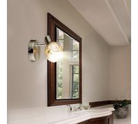 Faretto da Muro Applique Parete Lampada Mobile Spot Vetro Argento H 11,5 CM [EEK: Non valutato]