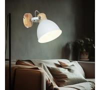 Faretto da Muro Lampada Parete Letto LED Simil Legno Lettura Regolabile [EEK: F]