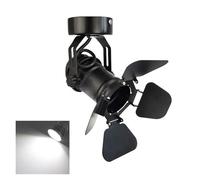 Faretto da Palco, Lampada da soffitto vintage industriale con faretti a LED pieghevoli a forma di porta da fienile, for corridoio, illuminazione artistica, palcoscenico, teatro(5W COB 6000K Bulb)
