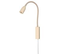 Faretto da parete flex Sten, colore sabbia, cavo trasparente, larghezza: 4 cm, altezza: 61 cm, sporgenza: 35 cm, con controllo gestuale, dimmerabile, 1 LED da 5 W, 3000 K, 420 lm