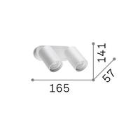 DYNAMITE FARETTO BIANCO ORIENTABILE 2 LUCI ATTACCO GU10 16,5CM LAMPADINA INCLUSA