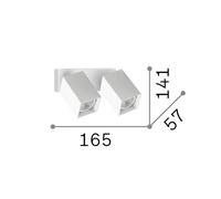 Faretto da parete IDEAL LUX Dynamite Square, bianco, 16,5 cm, a 2 luci IDEAL LUX