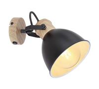 Faretto Da Parete Lampada Da Lettura Regolabile In Legno Nero Marrone H BIG.LIGT