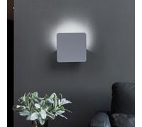 Faretto da parete lampada da parete lampada da corridoio lampada da bagno, corridoio scala, quadrato grigio, LED 5W 490Lm bianco caldo, AxLxP 14x14x6,8 cm