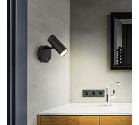 Faretto Da Parete Lampada Nera LED Con Dimmer Touch Supporto Magnetico Batteria [EEK: Inaditato]